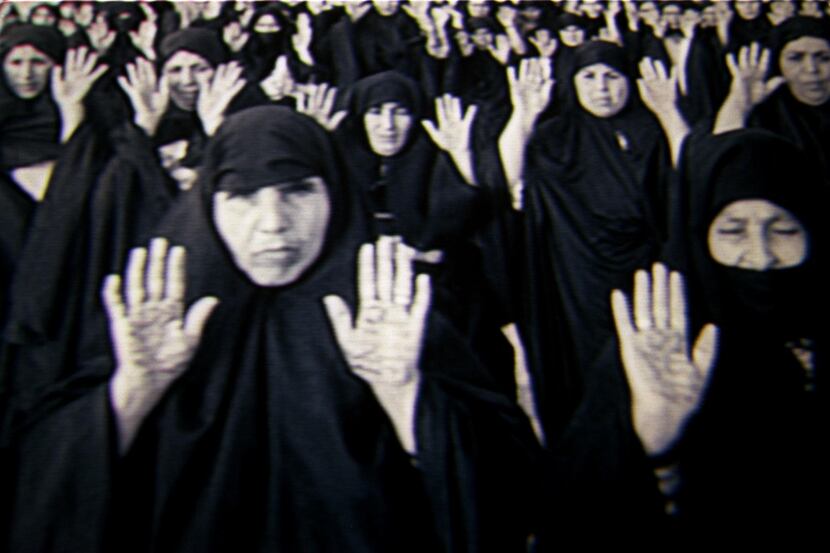 A clip of artist Shirin Neshat's video installation 'Rapture, 1999' at Site Santa Fe in...