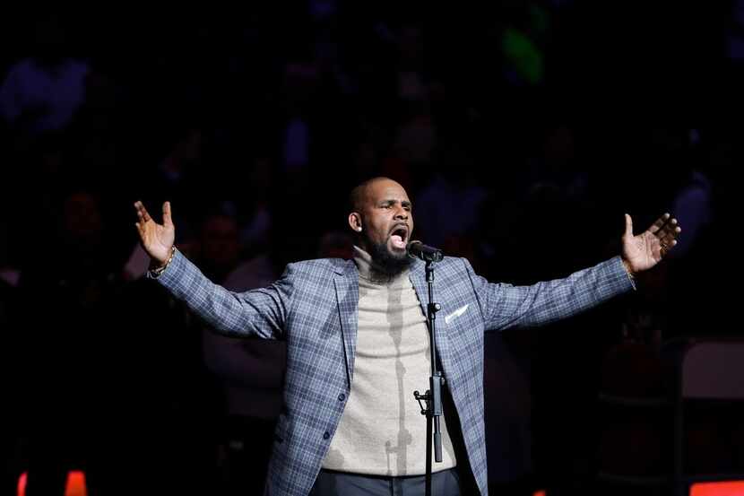  R. Kelly performed the national anthem before an NBA basketball game between the Brooklyn...