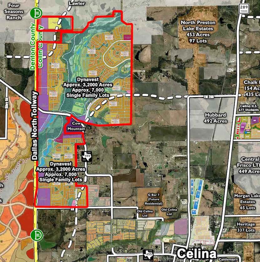 The Legacy Hills community will be built northwest of Celina in Denton County.