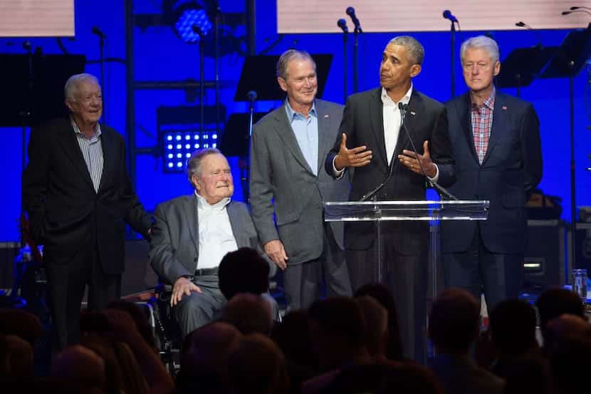  Former US Presidents, Jimmy Carter, George H. W. Bush, George W. Bush, Barack Obama and...