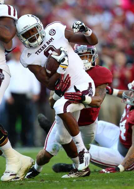 Wide receiver Thomas Johnson had a big game as Texas A&M upset Alabama in 2012. It was the...