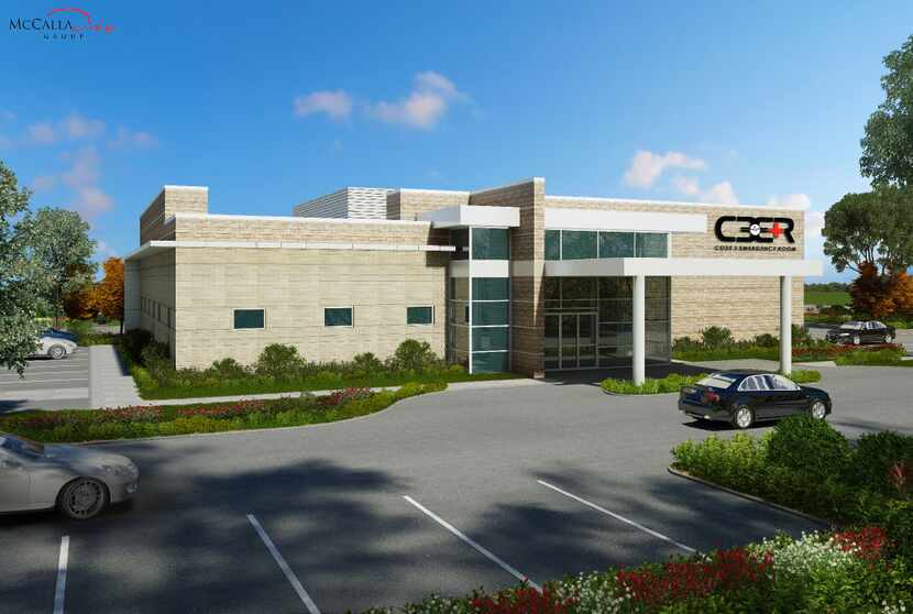 A rendering of the Code 3 ER and Urgent Care facility that is being planned on the property...