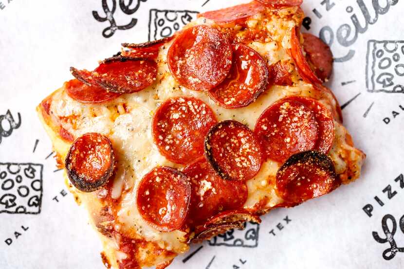 Pepperoni pizza slice from Pizza Leila in Dallas