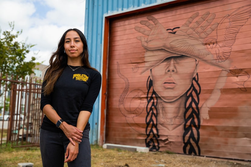 In painting her mural for The Wild West Mural Fest, Rose Rodriguez, a tattoo artist, was...