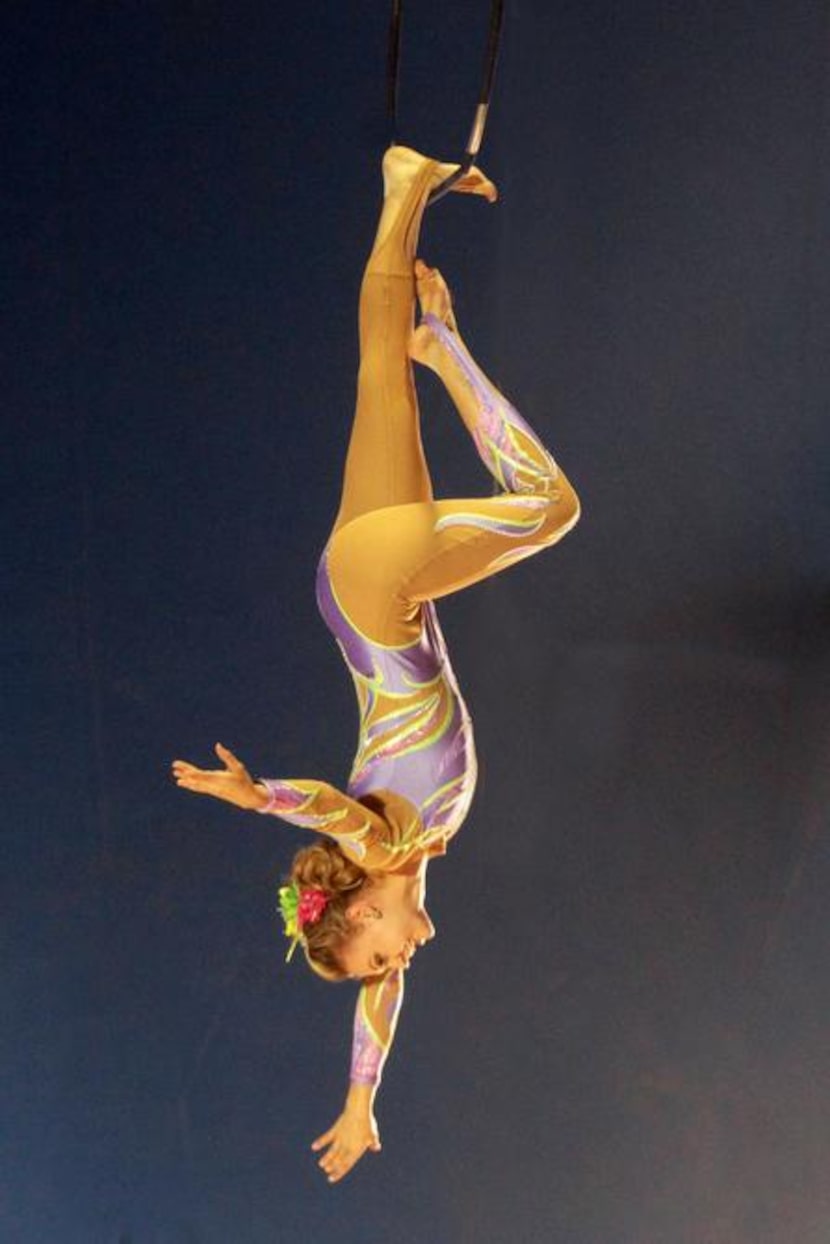 
Catherine Hanneford, an eighth-generation circus performer, will do a solo aerial act on...