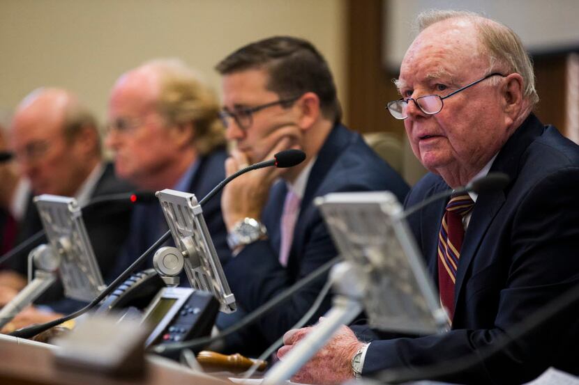 Mayor Olin Lane (right) spoke as he and the University Park City Council considered a...