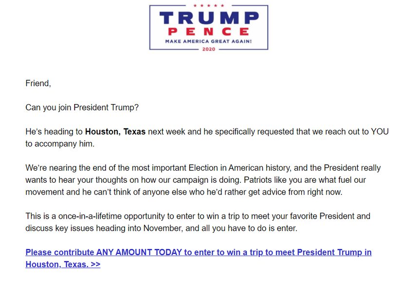 Trump campaign stops planned for next Wednesday to Dallas and Houston were focused on...