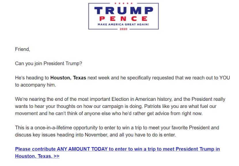 Trump campaign stops planned for next Wednesday to Dallas and Houston were focused on...