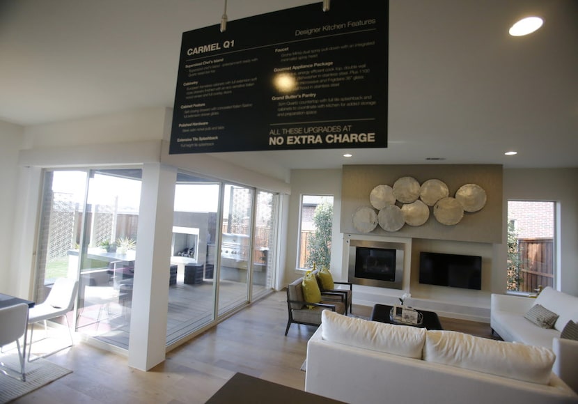 View from the kitchen area in the MainVue Homes Carmel Q1 model home at Phillips Creek Ranch...