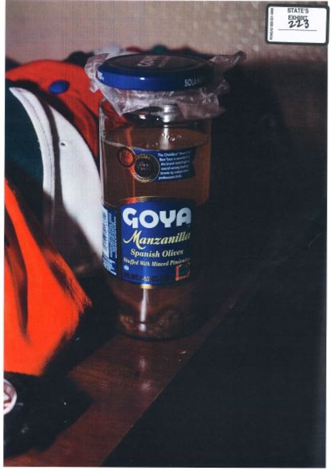 This is the olive jar Plano police found in Enrique Arochi's bedroom at his home in Allen.