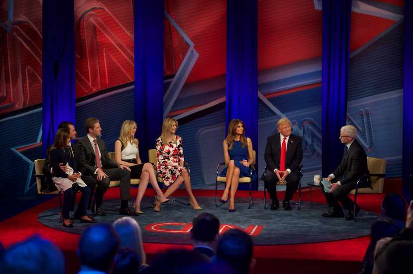  Donald Trump, wife Melania  and children; (from left) Donald Trump Jr. Eric Trump, Tiffany...