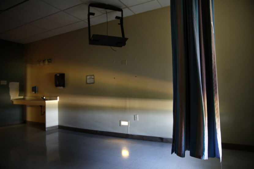 A hospital room lies vacant inside the now-closed Renaissance Hospital Terrell. Nursing...