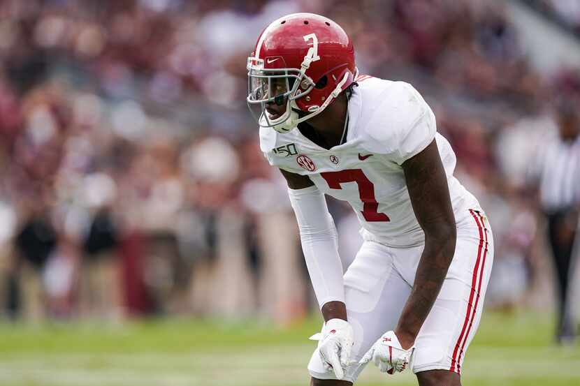 FILE - Alabama cornerback Trevon Diggs (7) is pictured during a game against Texas A&M on...
