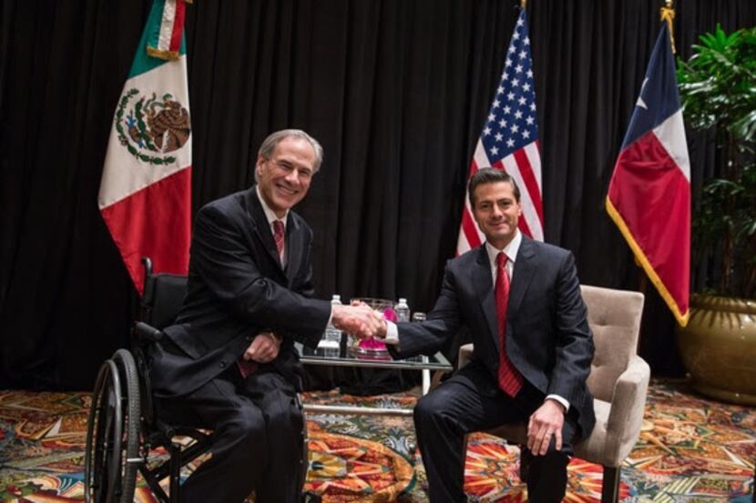  Gov. Greg Abbott and Mexican President Enrique Pena Nieto met Monday in Houston. (Photo...