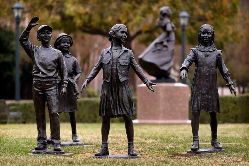 The Tribute to Texas Children monument is pictured outside the Texas State Capitol in...