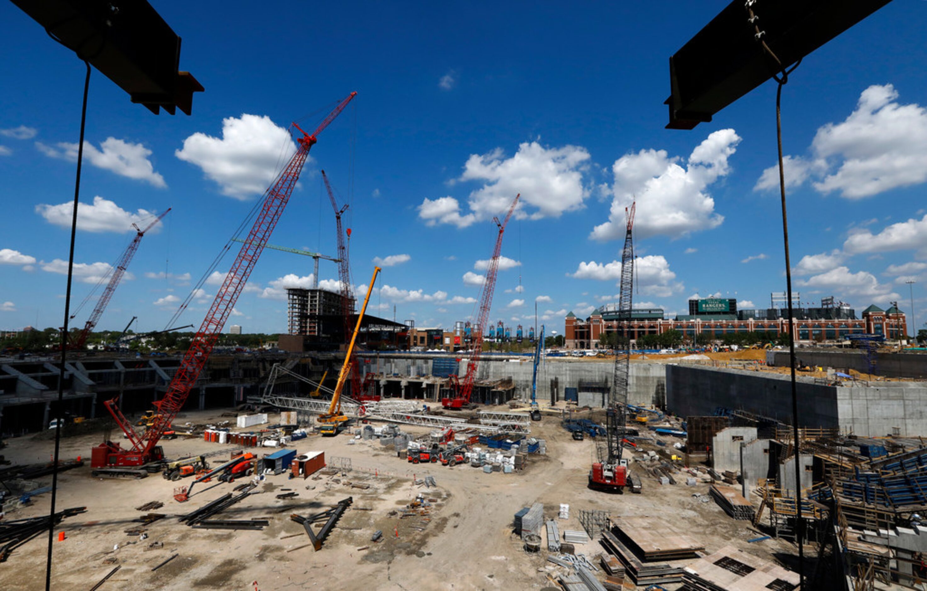 Th new Globe Life Field is under construction in Arlington, Texas, Tuesday, September 18,...