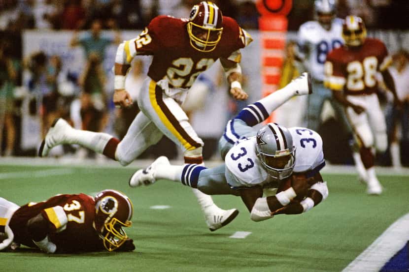 File photo of Dallas Cowboys Tony Dorsett against the Washington Redskins at Texas Stadium...