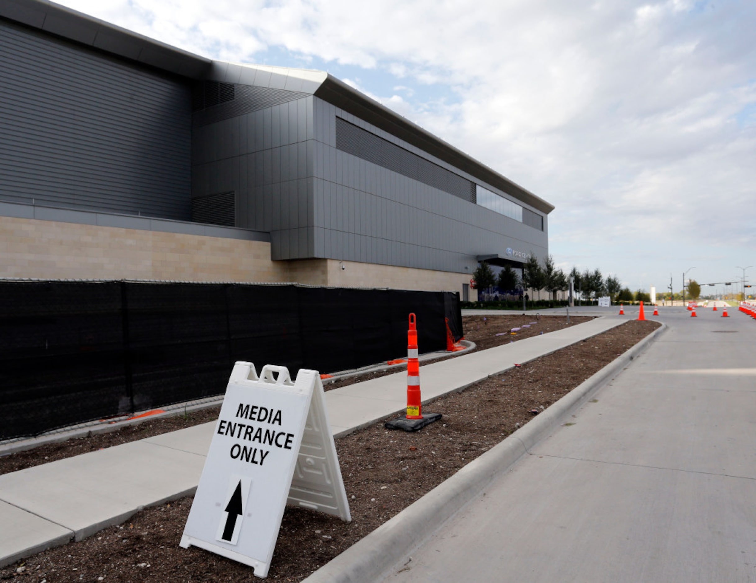 This is the outside of Ford Center at the Star before the first half of a high school...