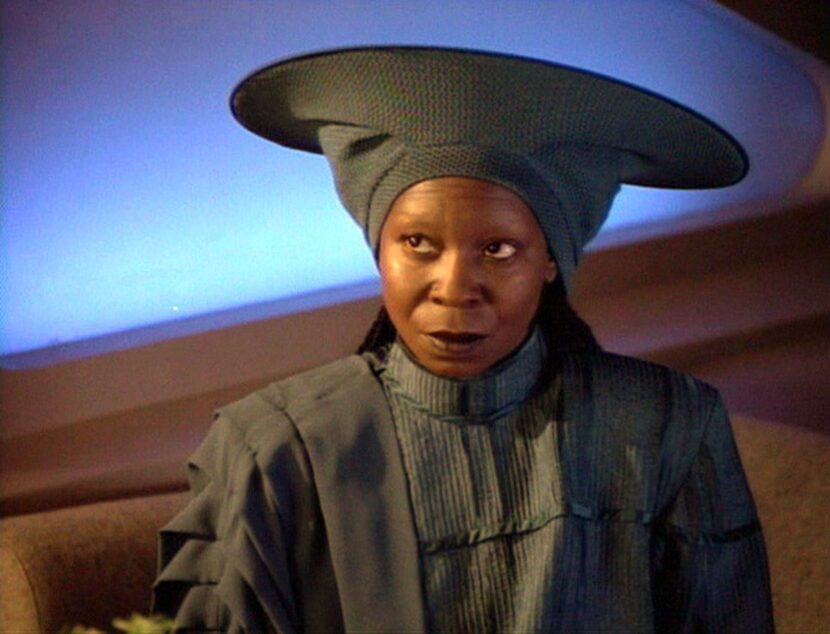 Whoopi Goldberg as Guinan on Star Trek: The Next Generation