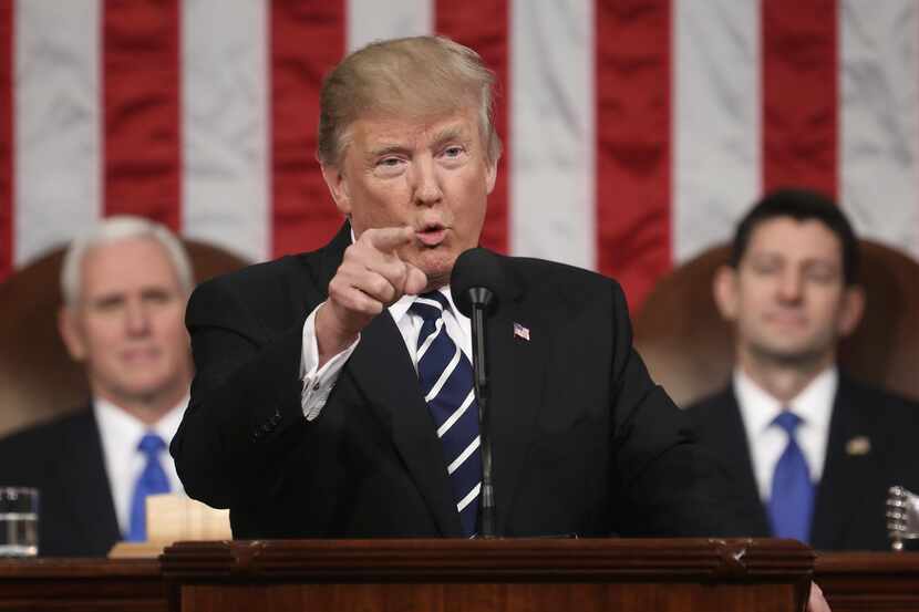 Imagen de archivo del presidente Donald Trump dirigiéndose al Congreso en enero del 2017.)(AP)
