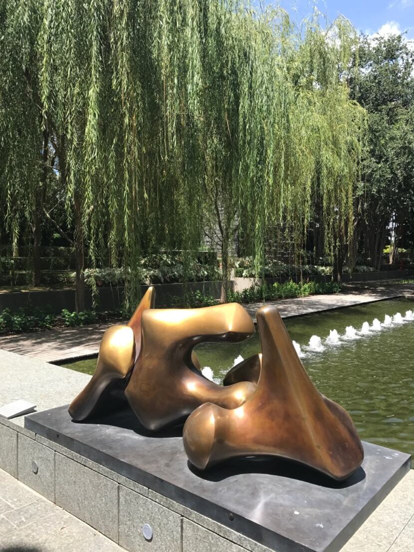 "Working Model for Three Piece No. 3: Vertebrae" by Henry Moore calls to mind a spinal...