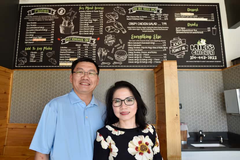 Son Dao, left, and Tram Dao, are co-owners of Mike's Chicken on Maple Avenue in Dallas.