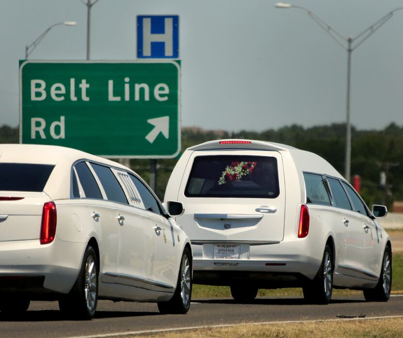 A hearse carried the body of Jordan Edwards away from Mesquite Friendship Baptist Church on...