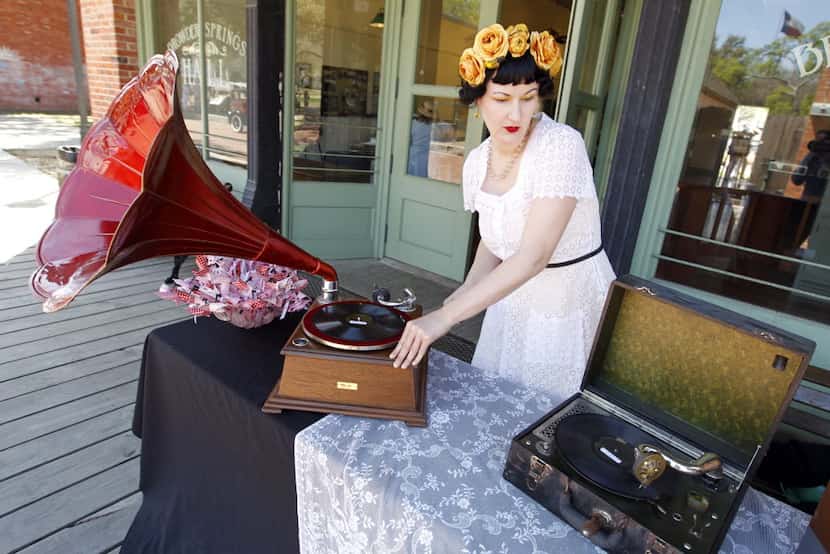 DJ Amelia "Foxtrot" Raley played music  on a phonograph during the first Dallas Jazz Age...
