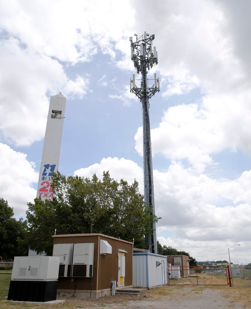 This cellphone tower on Bridge Street in Fort Worth was one of dozens of cell towers across...