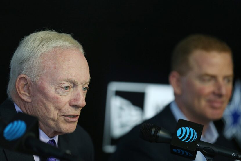 Dallas Cowboys owner Jerry Jones address rumors of tight end Jason Witten retiring while...