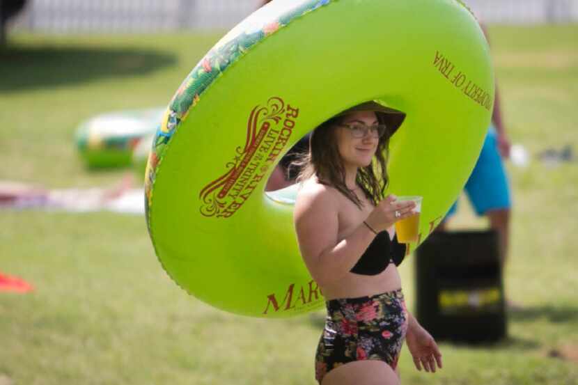 Drinks and tube rentals are available during Sunday Funday at the Panther Island Pavilion in...