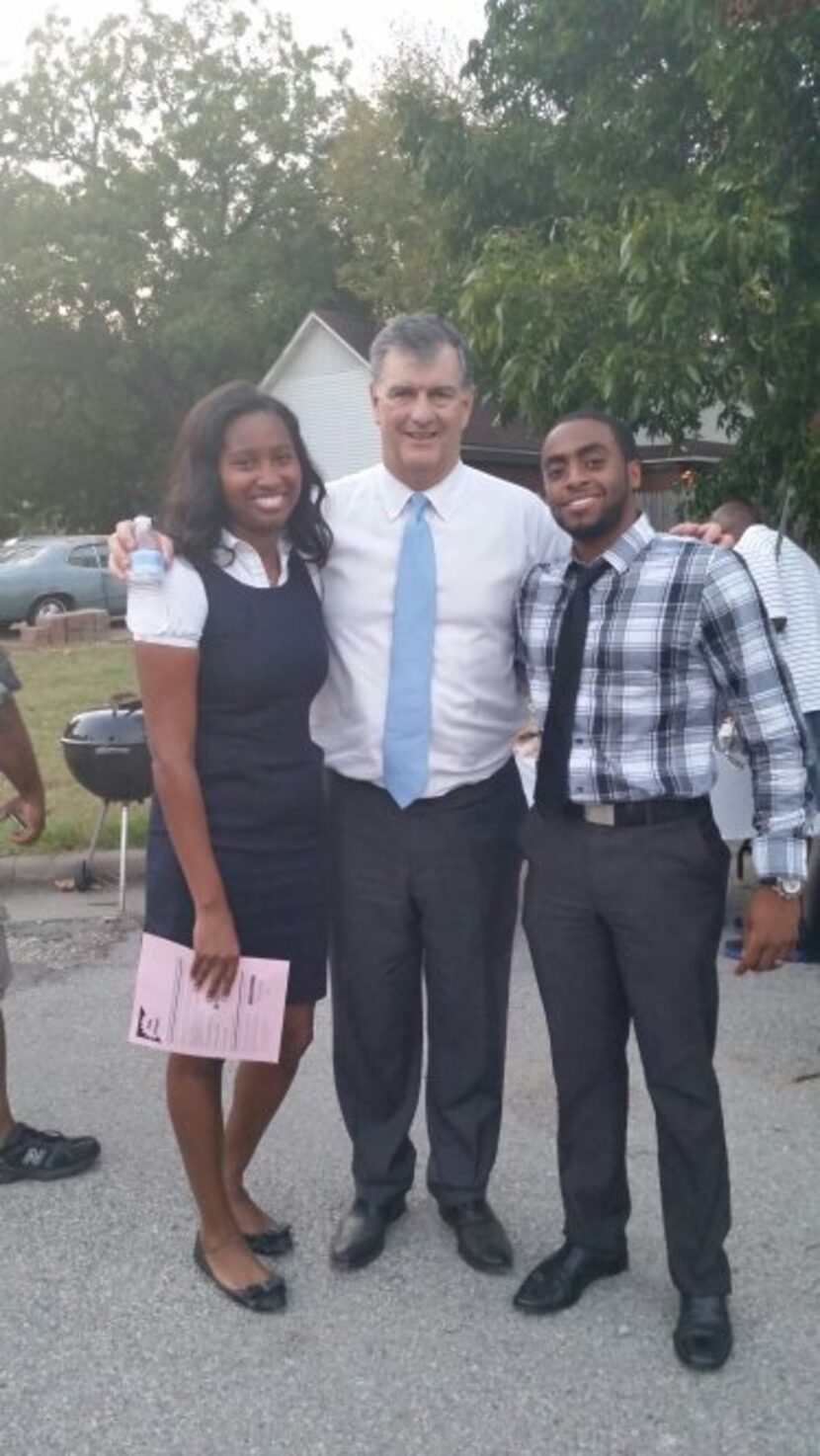 Mayor Mike Rawlings (top) recently visited Wynnewood Hills, where lawyers Chequan and...