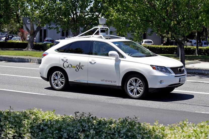  This May 13, 2014, file photo shows a Google self-driving Lexus at a Google event outside...