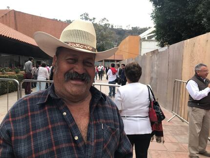 Jose Luis Padilla Aranjo traveled far to see the PRI candidate in Morelia, Michoacan.