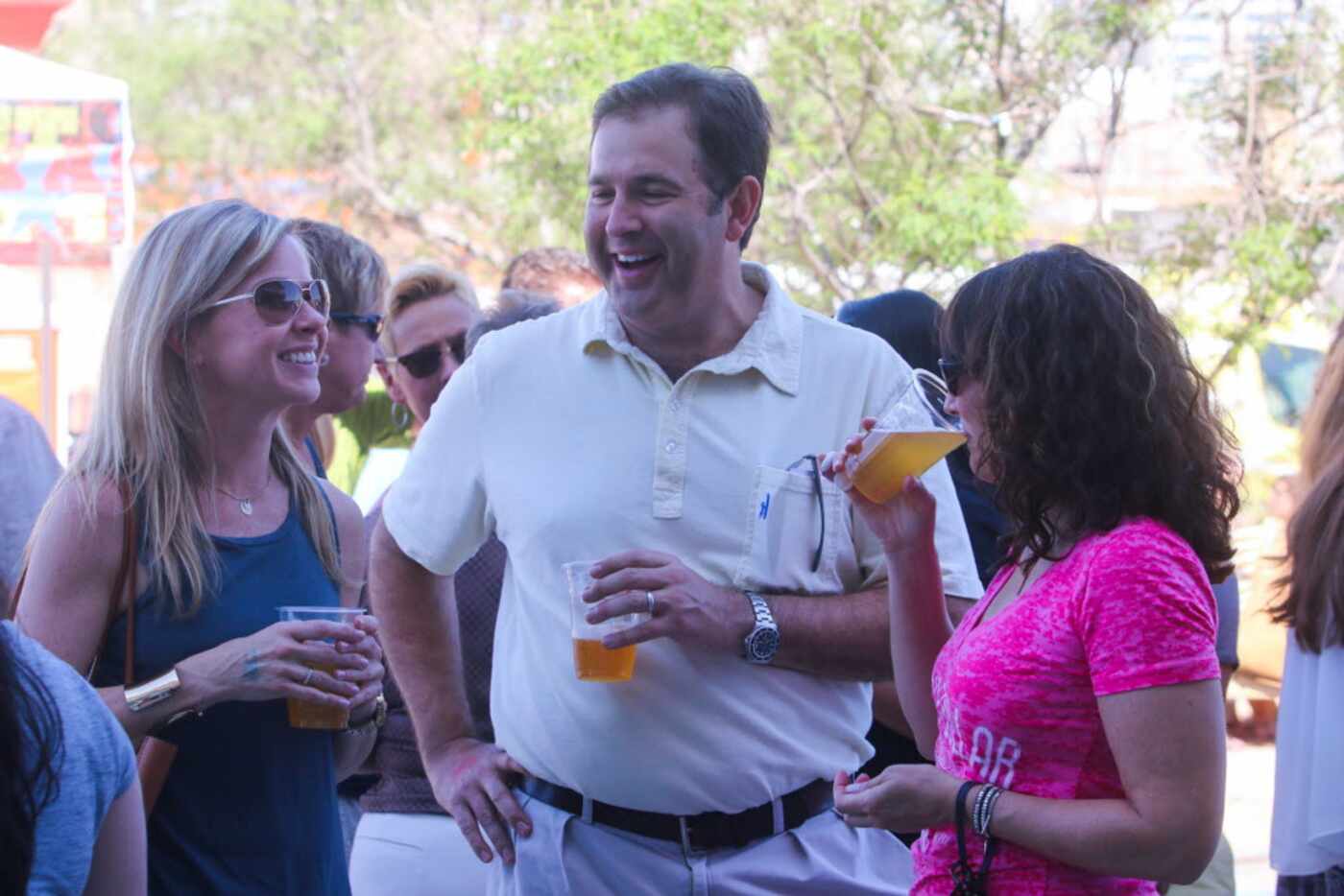 Groups of friends attended the Texas Ale Project held its grand opening on April 25, 2015...