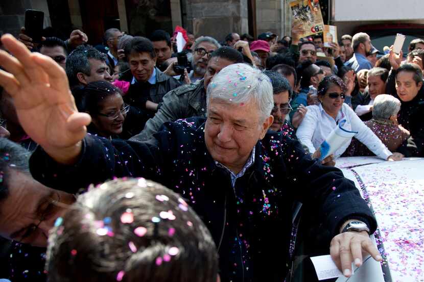National Regeneration Movement, or MORENA, presidential hopeful Andres Manuel Lopez Obrador...