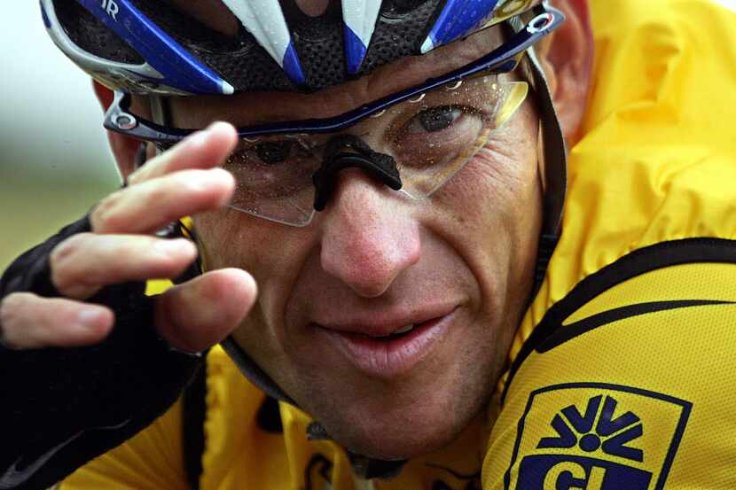A file picture taken on July 8, 2004 of US Lance Armstrong (US Postal/USA) during the fifth...