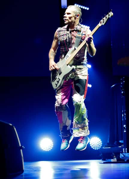 Flea of The Red Hot Chili Peppers performs at American Airlines Center in Dallas on Jan. 8,...