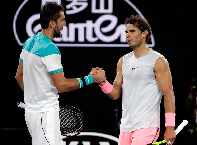 Marin Cilic y Rafael Nadal. Foto AP