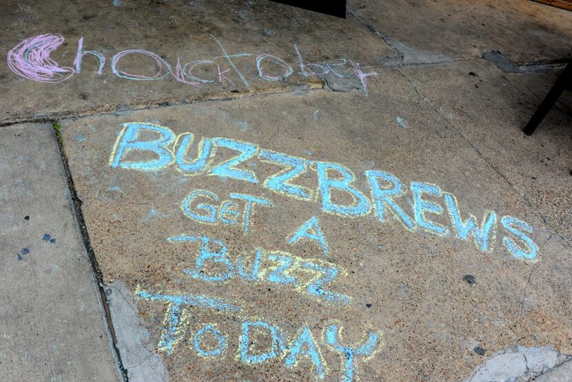 Buzz Brews' Deep Ellum location was one of four chalk spots for Chalk-tober Fest in Dallas...