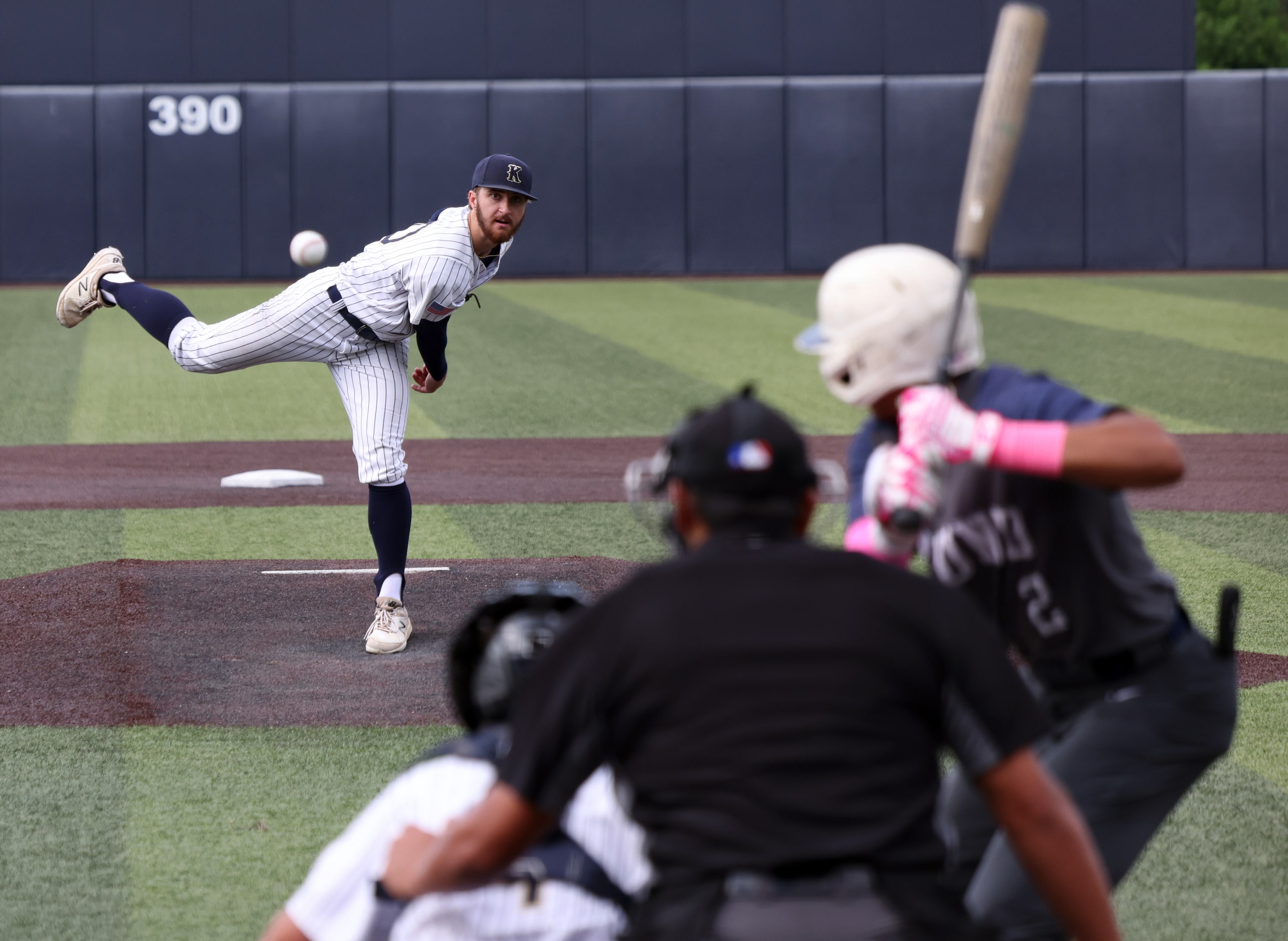 Keller pitcher Chris Langley (30) delivers a pitch to a Flower Mound batter during the top...