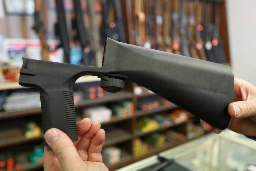 A bump stock is a device that fits on a semi-automatic rifle to increase the firing speed,...