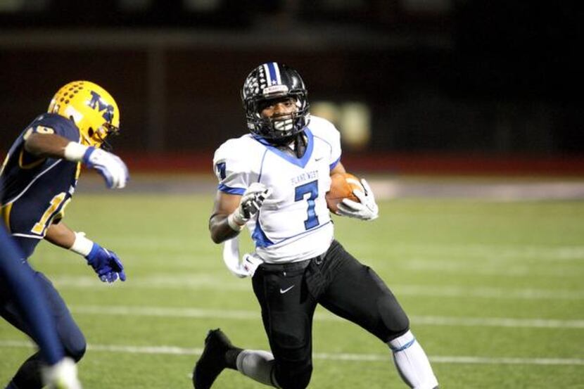 
Plano West running back Auston Anderson (7) runs the ball in the Oct. 24 game against...