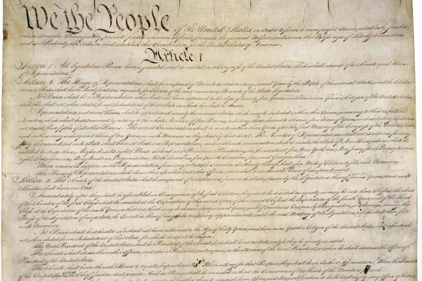 The beginning of the U.S. Constitution  