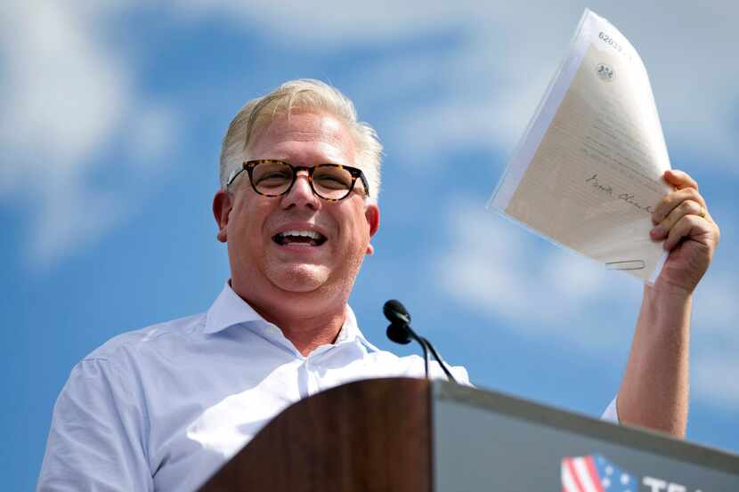 FILE - In this Wednesday Sept. 9, 2015, file photo, radio host Glenn Beck speaks during a...