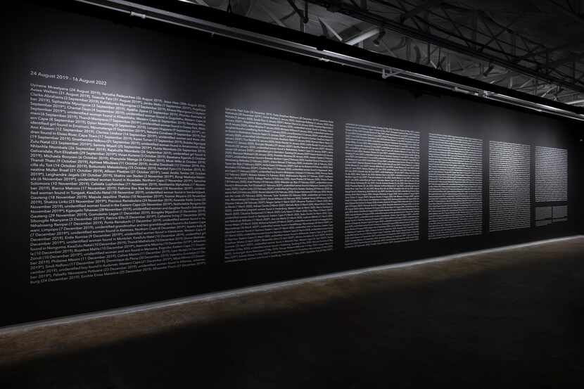 The exhibition includes the names of 680 women and nonbinary people who were killed in South...