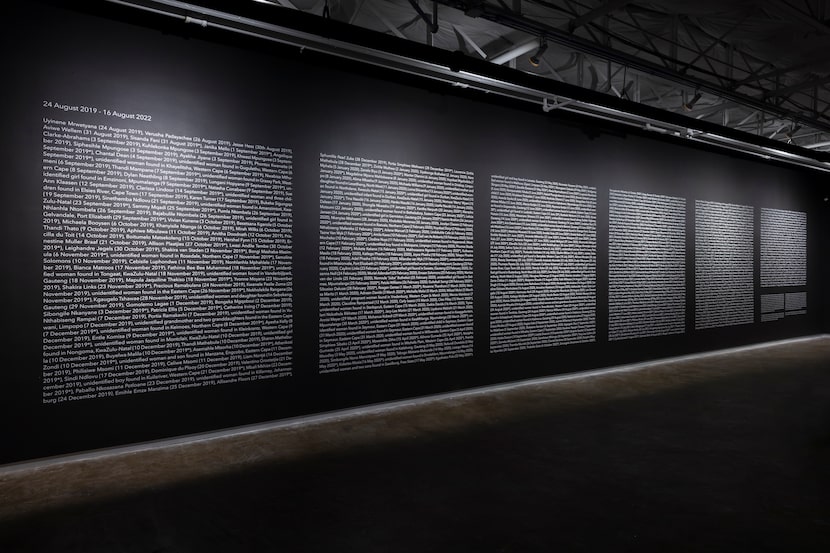 The exhibition includes the names of 680 women and nonbinary people who were killed in South...