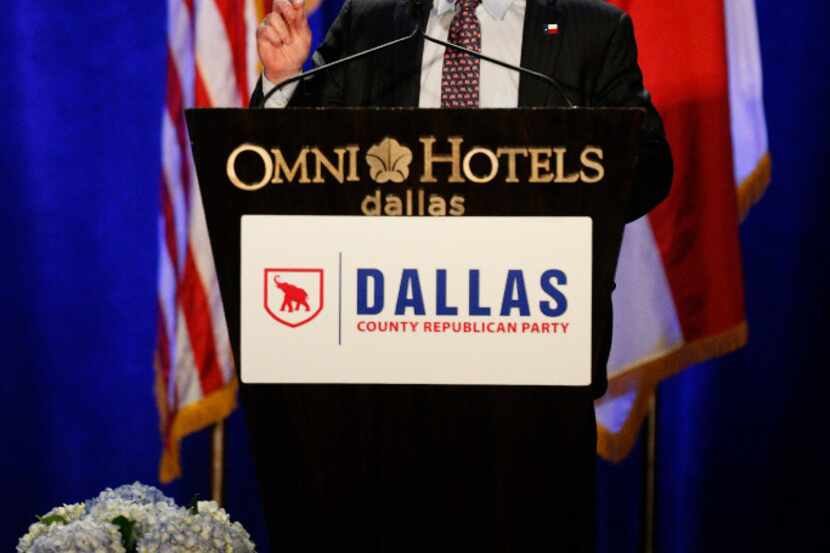 Chairman Phillip Huffines speaks during the Dallas County Republican Party's Reagan Day...