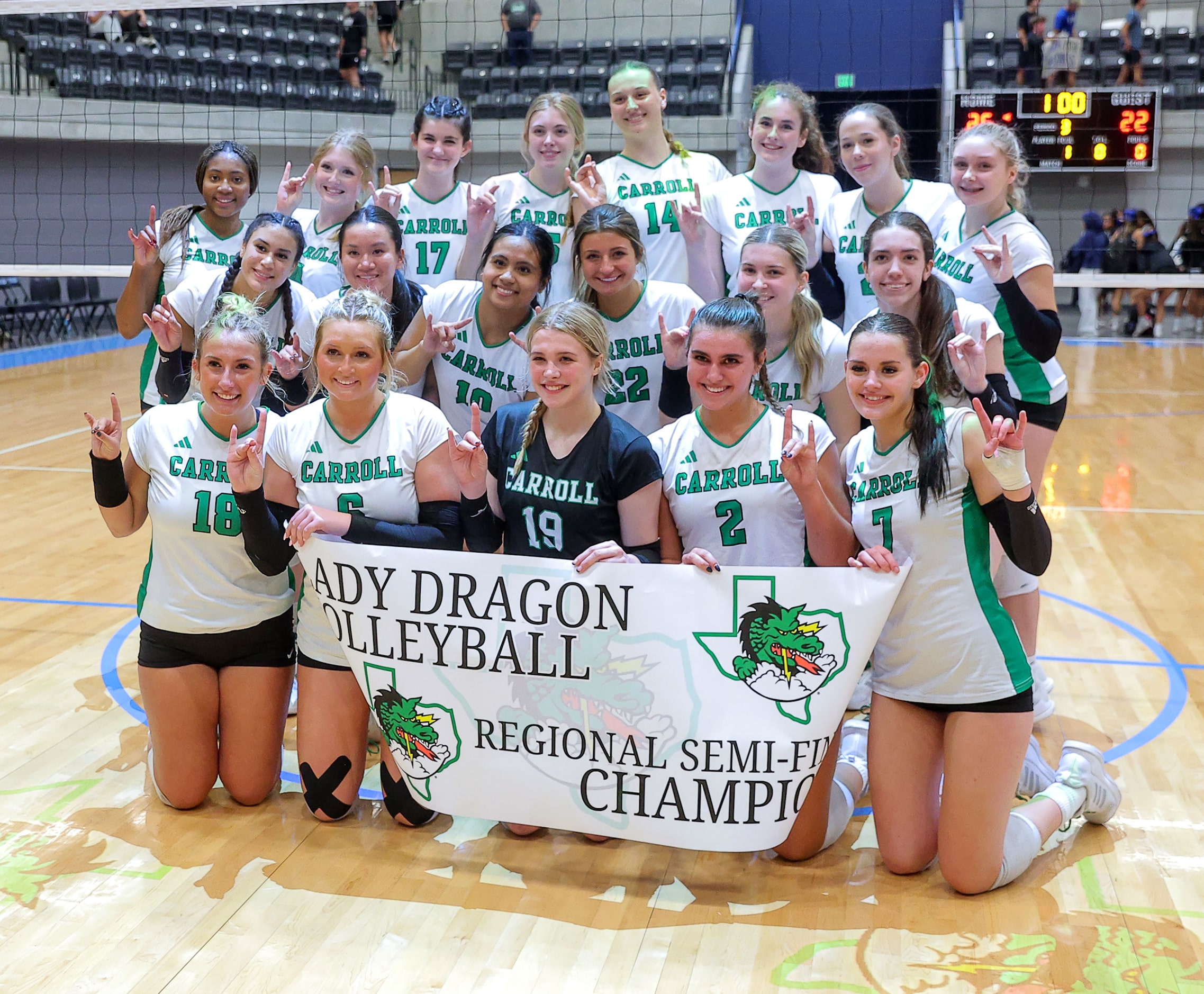 The Southlake Carroll Lady Dragons advance after beatting Hebron, 3-0 in the Class 6A...