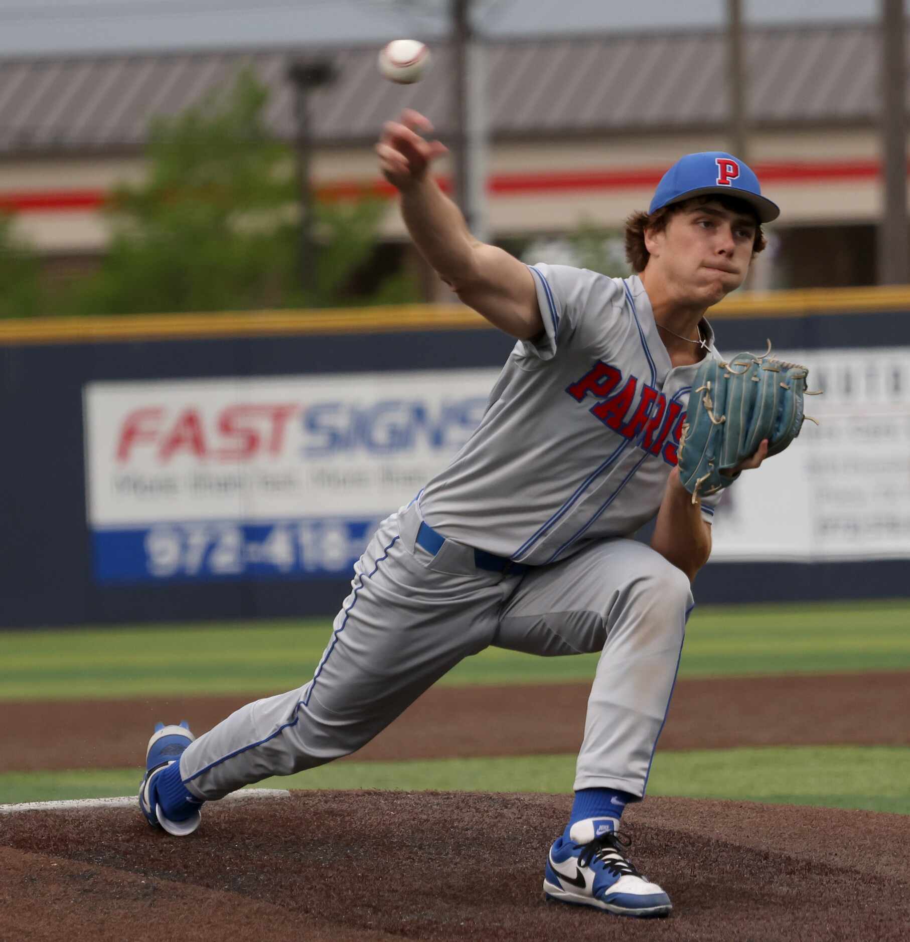 Parish Episcopal pitcher Ben Foster (21) delivers a pitch to a Prestonwood batter during the...